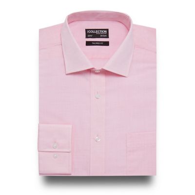 Light pink textured tailored fit shirt
